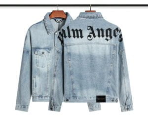 Palm Angels Logo Over Denim Jacket ‘Blue/Black’